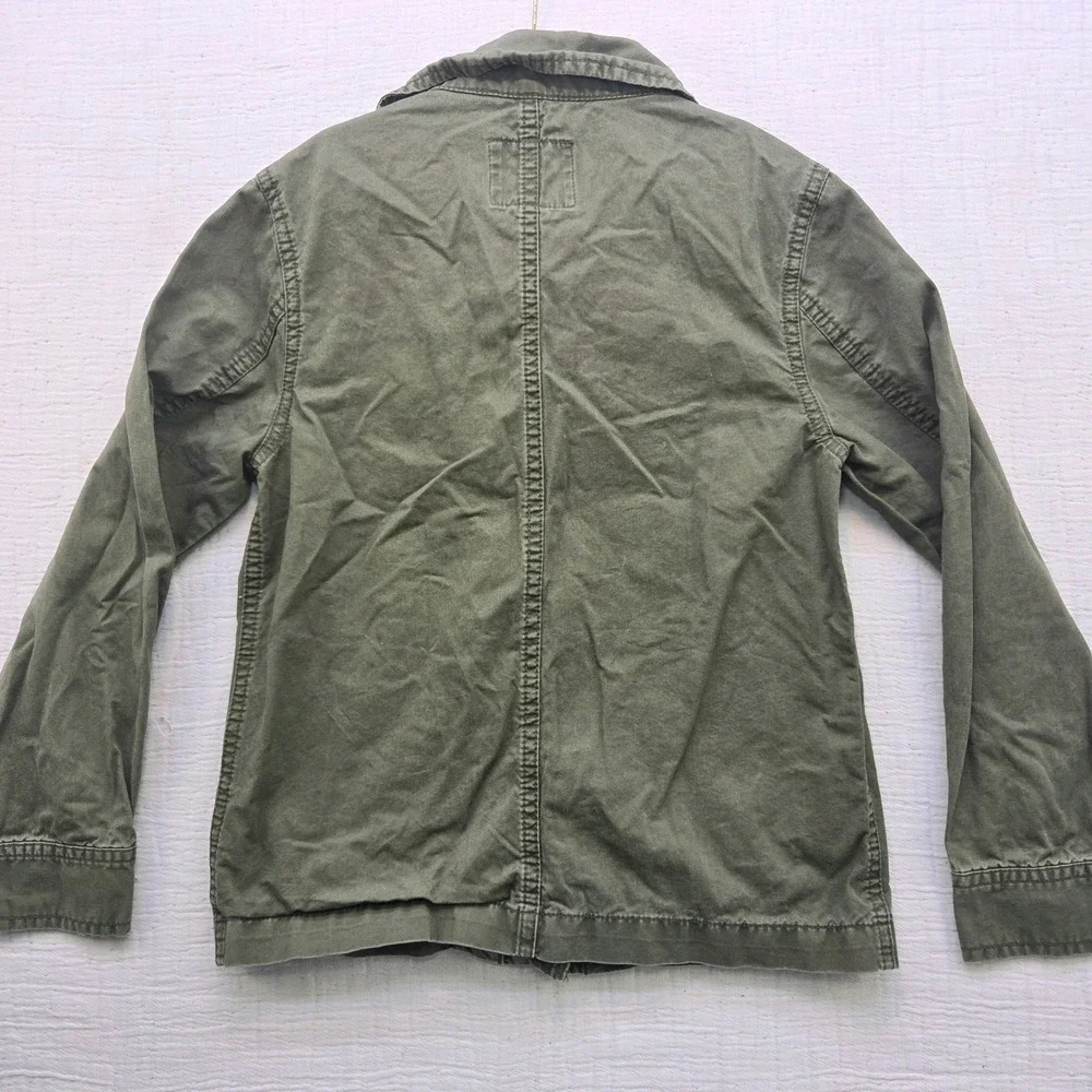 OshKosh Bgosh Boys Olive Green Field Jacket Military Utility Zip Up Size 6